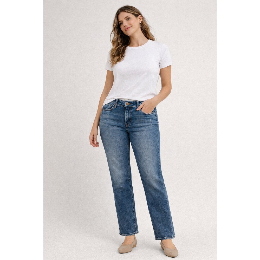 V1 Evereve The Ever Straight High Rise Jeans Blue Denim Size 28 KP1033MA1E